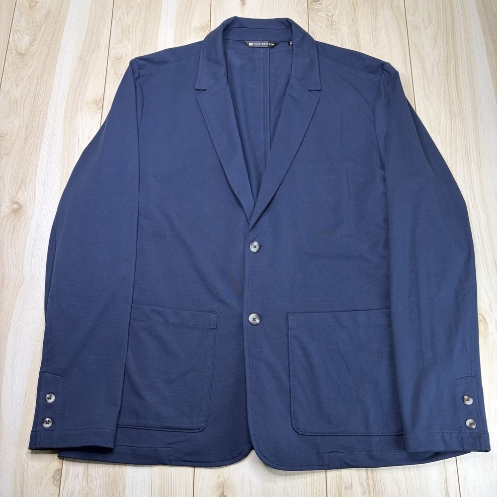 Travis Mathew Wise Guy Tech Performance Unstructured Blazer Mens 2XL Blue